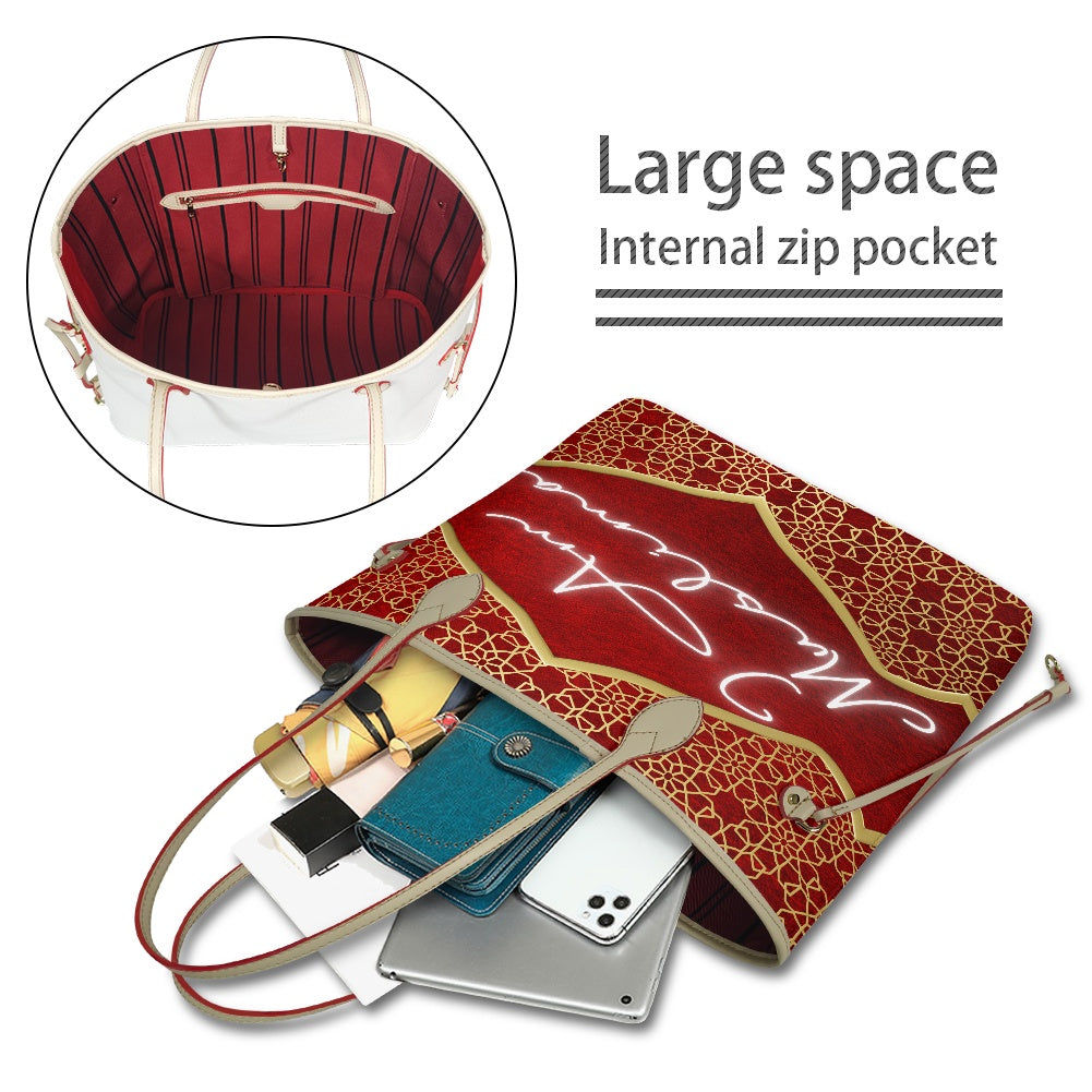 I Am Muslimah handbag (red & gold)