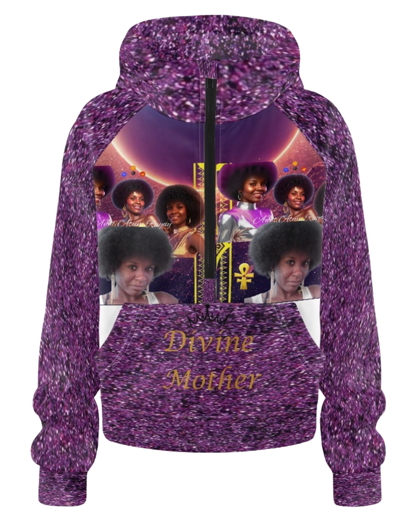 Beloved Ancestors Custom Image Hoody half zip style